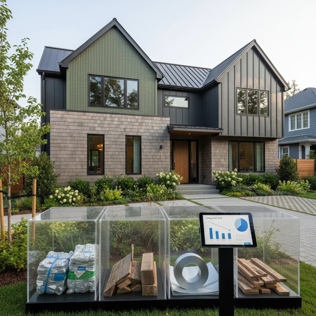 Illustration of Recycled Material Siding